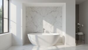 Duschrückwand Aluverbund für die Badewanne