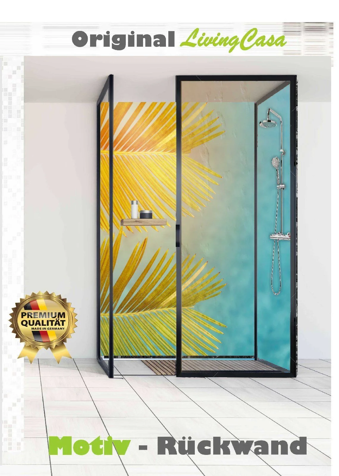 Motif shower back wall made to measure